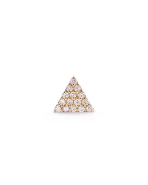 orecchino oro e diamanti triangolo